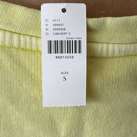 Anthropologie sz S Boxy Crop Sweatshirt NWT limr green crop dolman sweatshirt - Picture 8 of 16